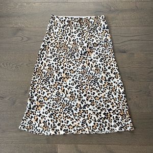 Aritzia Babaton Leopard Print Satin Slip Skirt